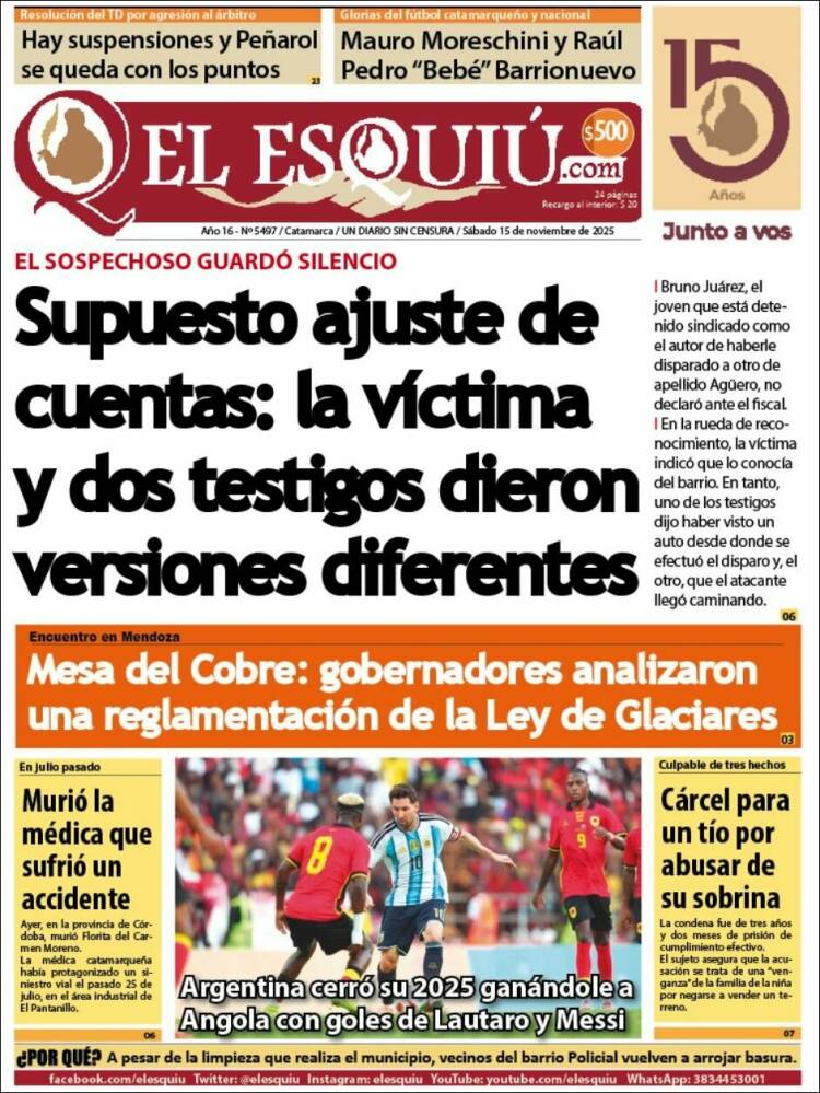 Portada de El Esquiu (Argentina)