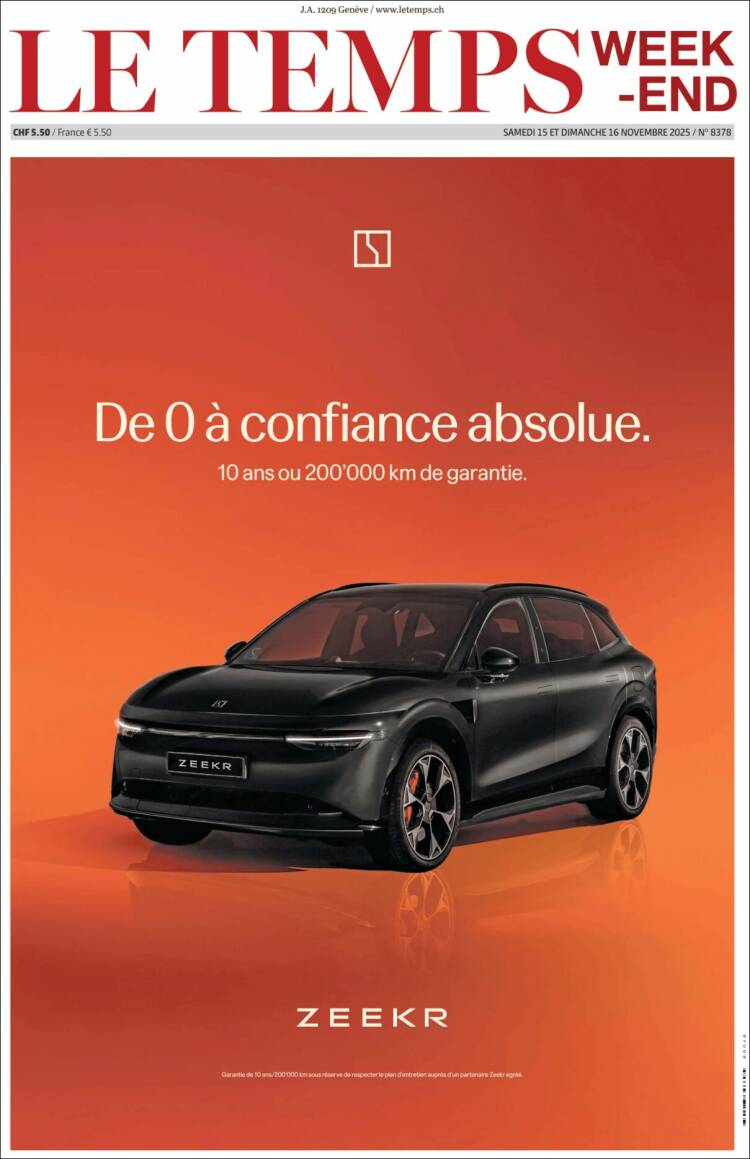 Portada de Le Matin (Suiza)