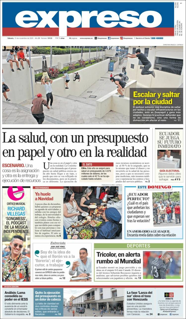 Portada de Expreso (Ecuador)