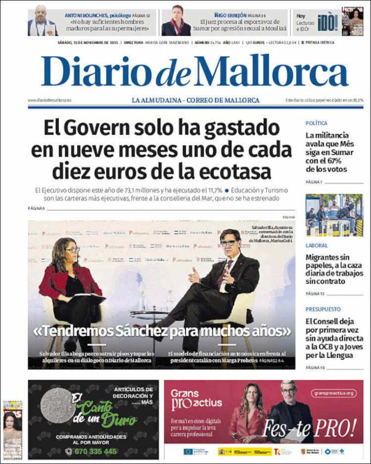 Portada de Diario de Mallorca (Espa&ntilde;a)