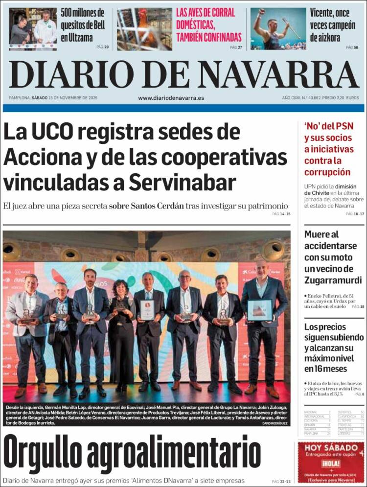Portada de Diario de Navarra (Espa&ntilde;a)