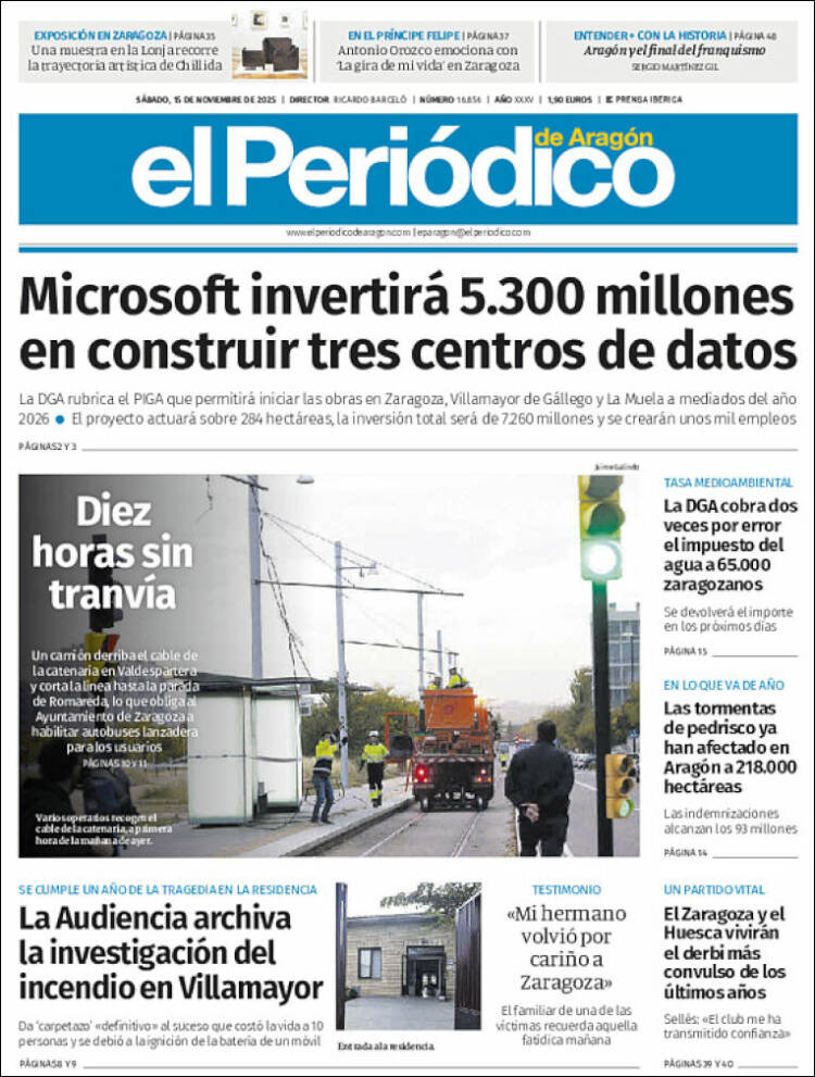 Portada de El Periódico de Aragón (Espa&ntilde;a)
