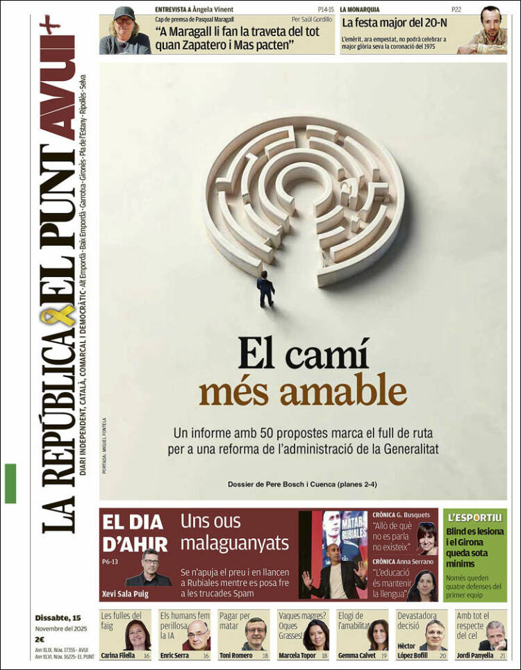 Portada de El Punt Avui - Girona (Espa&ntilde;a)