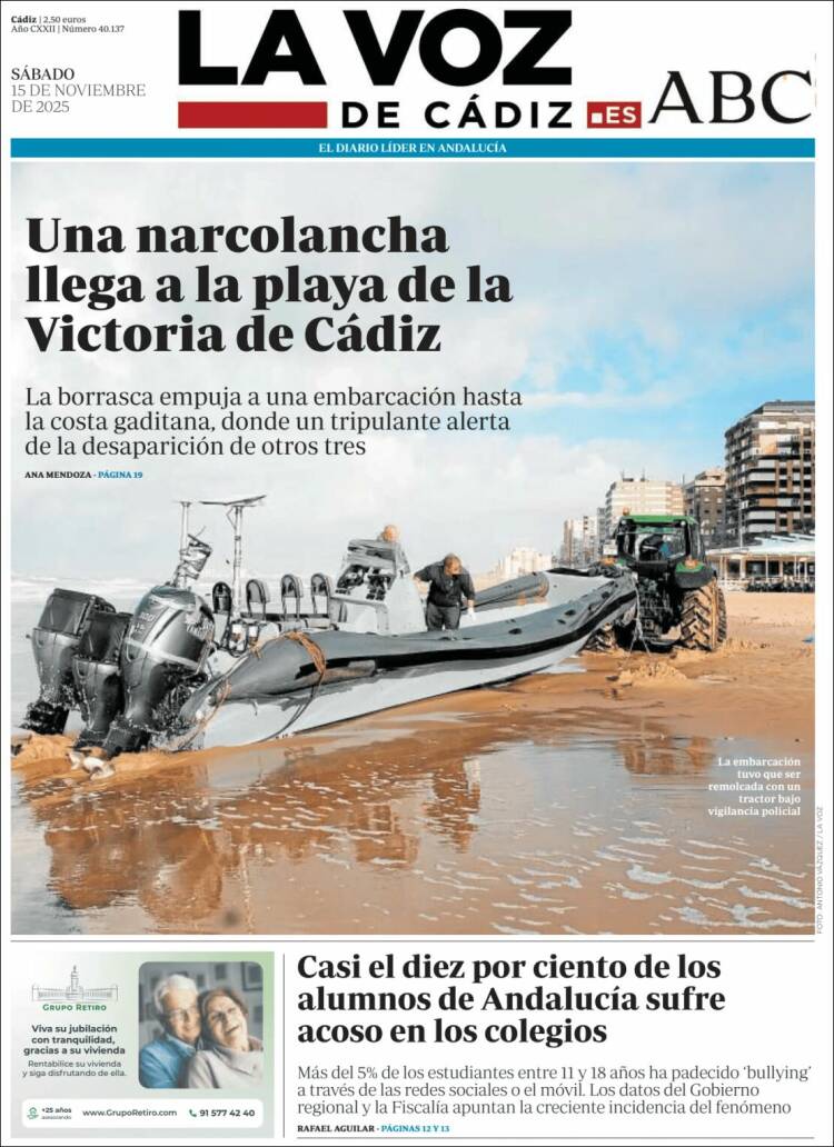 Portada de La Voz de Cádiz (Espa&ntilde;a)