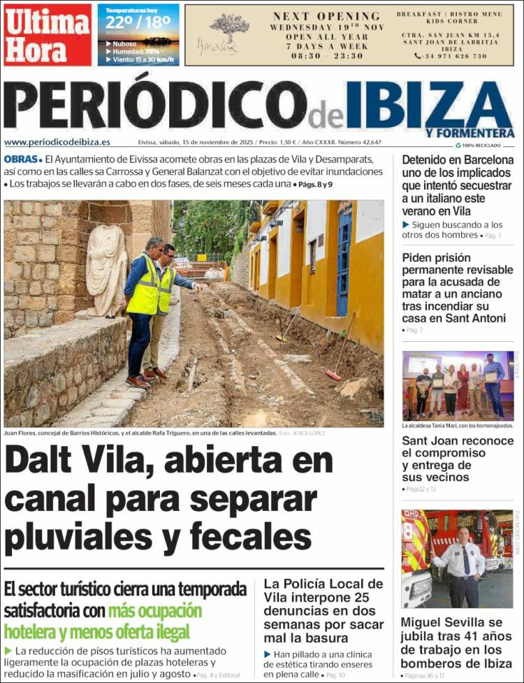 Portada de Periódico de Ibiza (Espa&ntilde;a)
