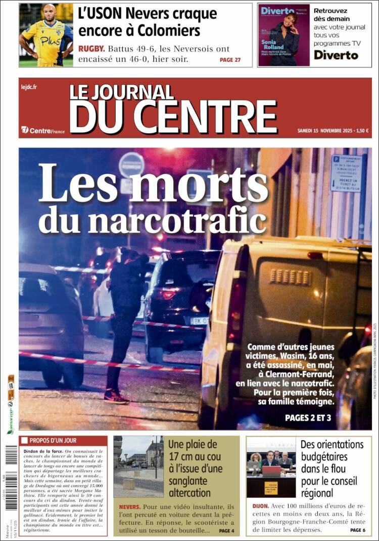 Portada de Le Journal du Centre (Francia)