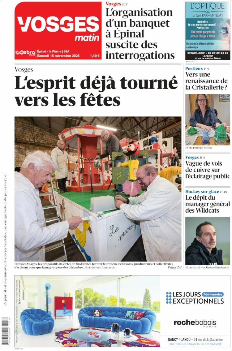 Portada de Vosges Matin (Francia)