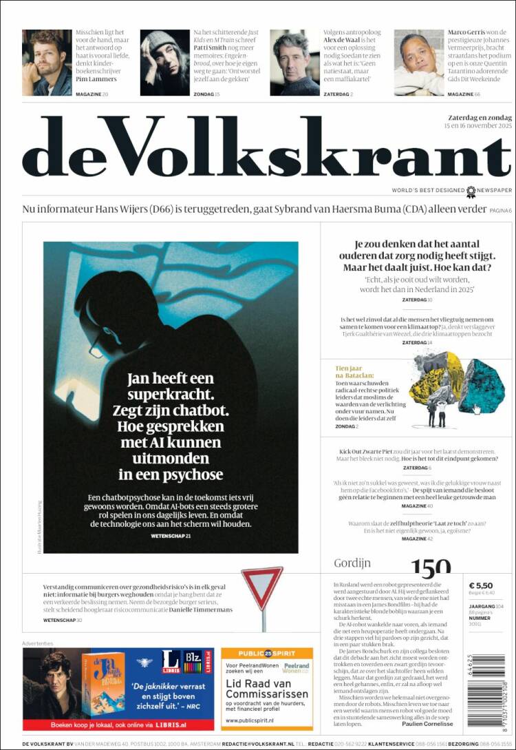 Portada de De Volkskrant (Pa&iacute;ses Bajos)