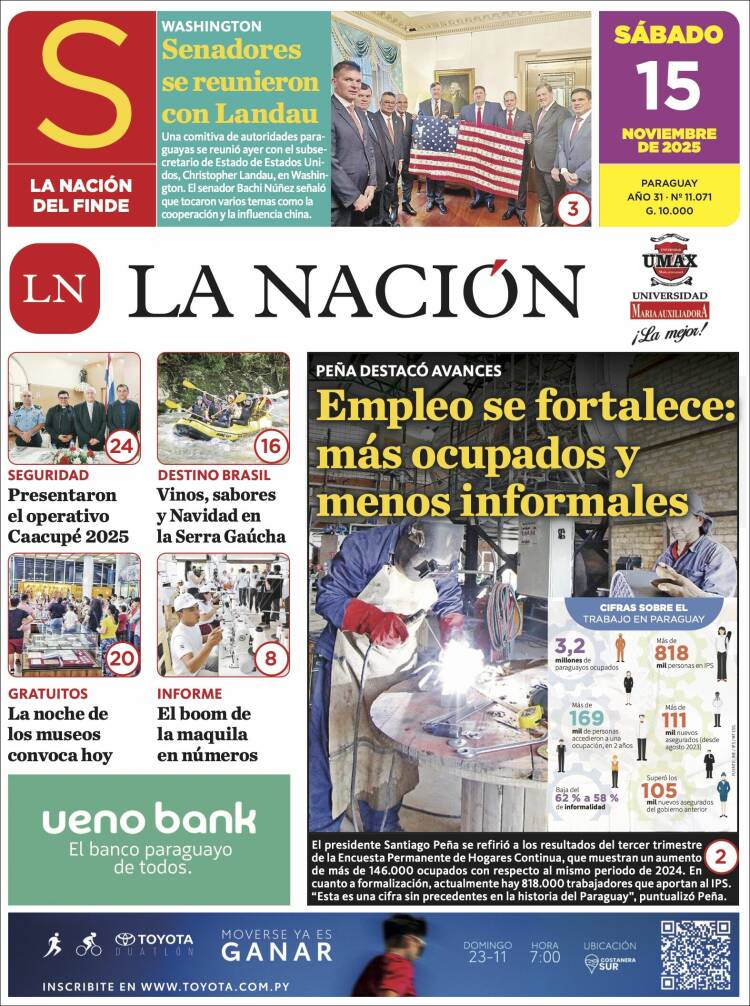 Portada de La Nación (Paraguay)