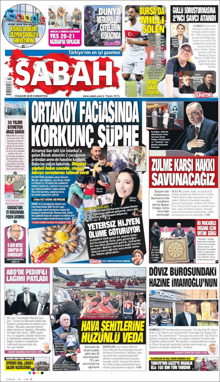 Portada de Sabah (Turqu&iacute;a)