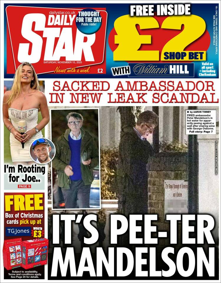 Portada de Daily Star (Reino Unido)