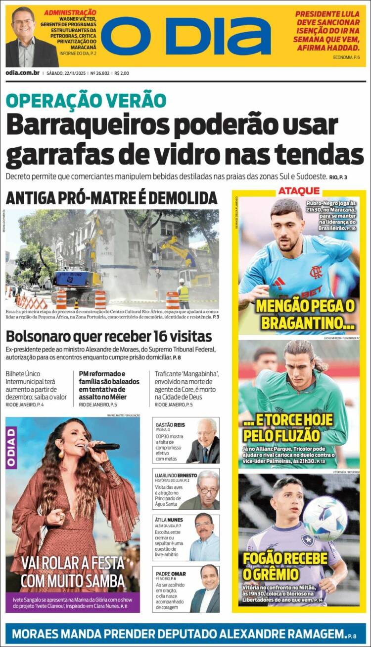 Portada de O Dia (Brasil)