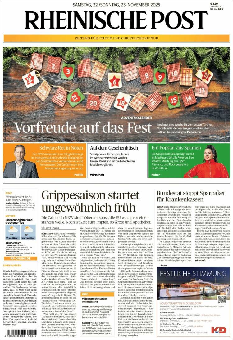 Portada de Rheinische Post (Alemania)