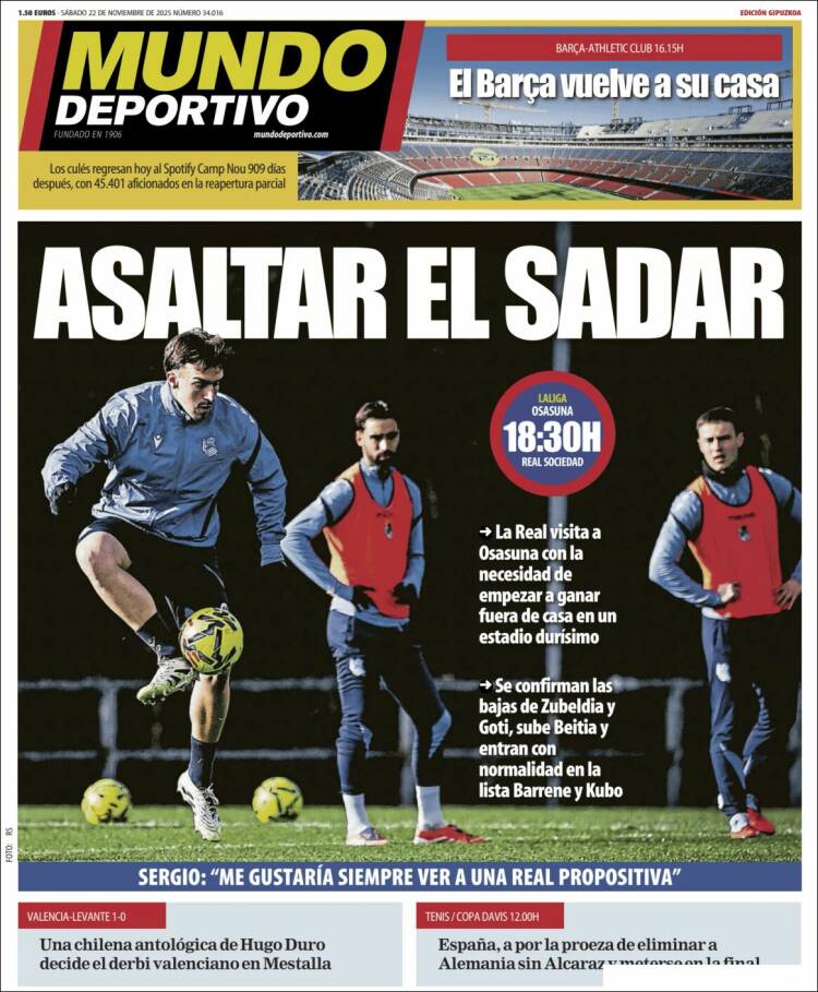 Portada de Mundo Deportivo Gipuzkoa (Espa&ntilde;a)