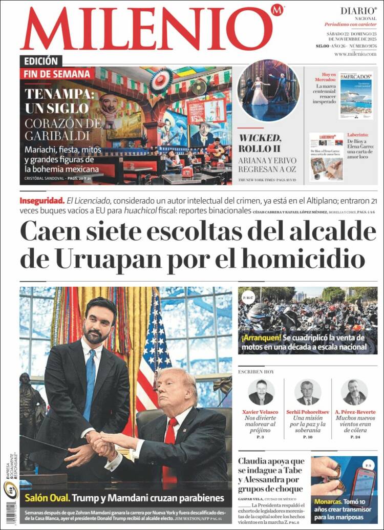 Portada de Milenio (M&eacute;xico)