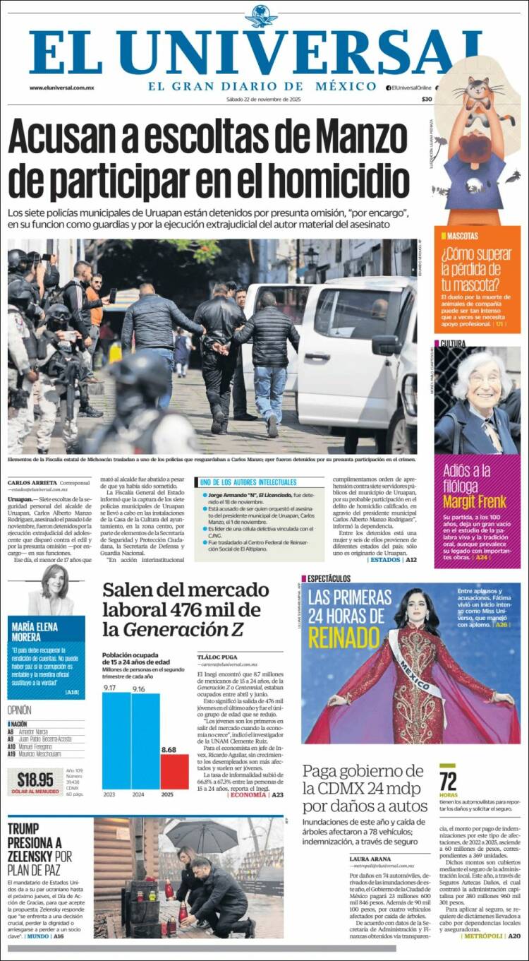 Portada de El Universal (M&eacute;xico)