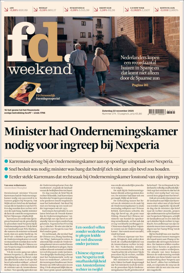 Portada de Het Financieele Dagblad (Pa&iacute;ses Bajos)