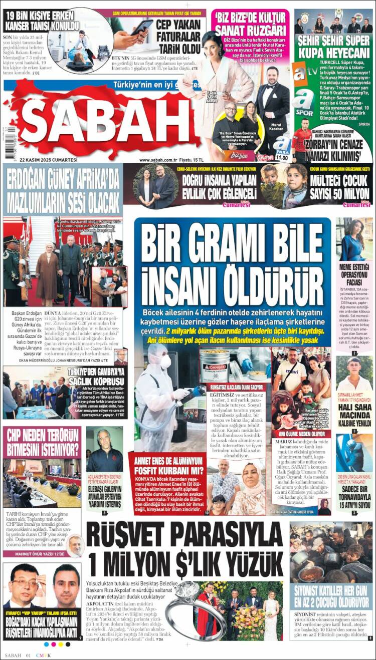 Portada de Sabah (Turqu&iacute;a)