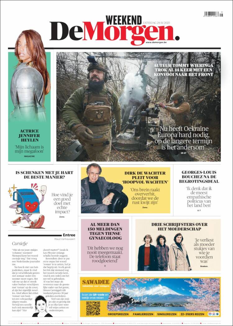 Portada de De Morgen (B&eacute;lgica)