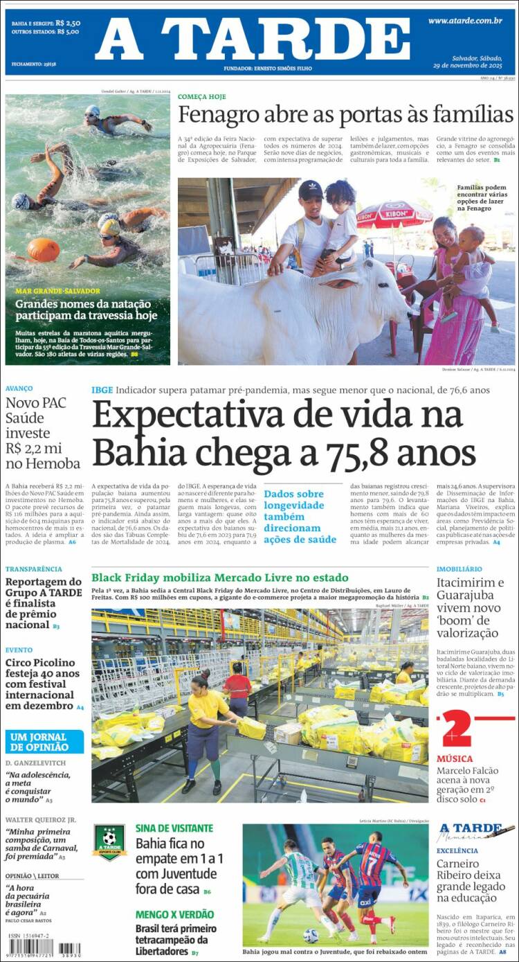 Portada de Diário A Tarde (Brasil)