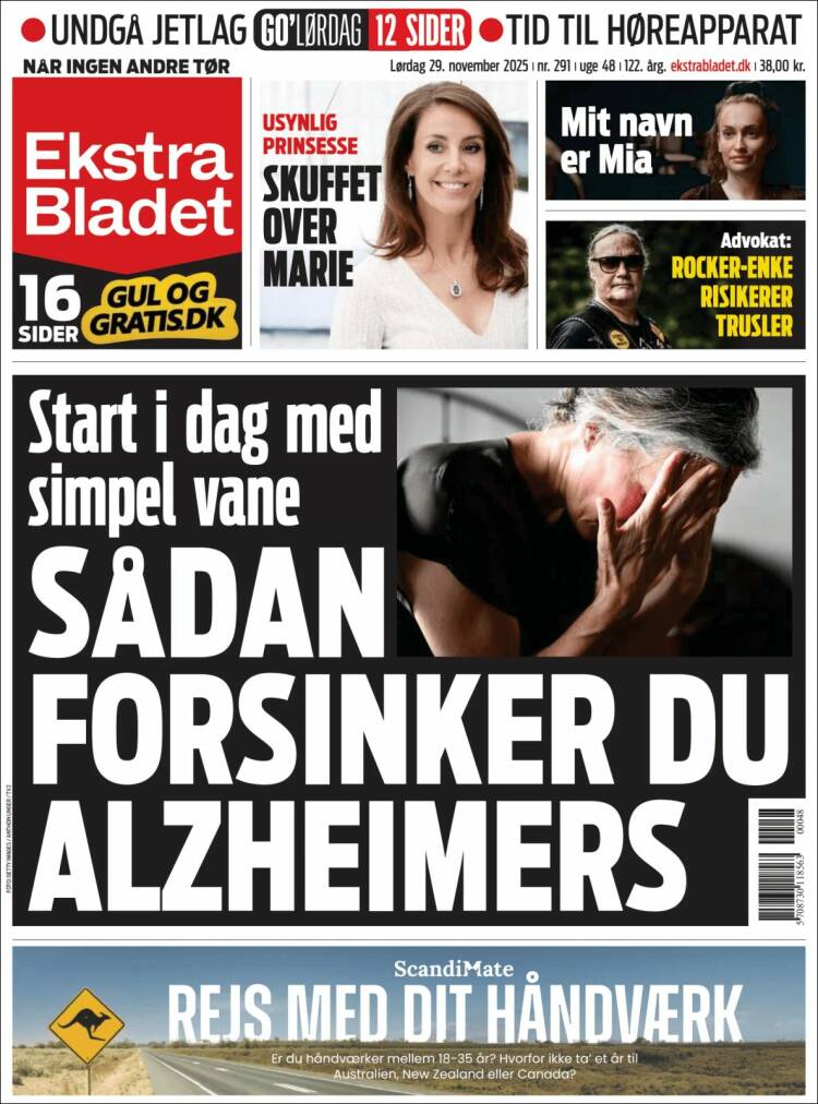 Portada de Ekstra Bladet (Dinamarca)
