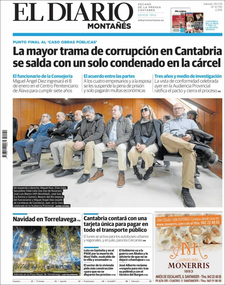 Portada de El Diario Montañés (Espa&ntilde;a)