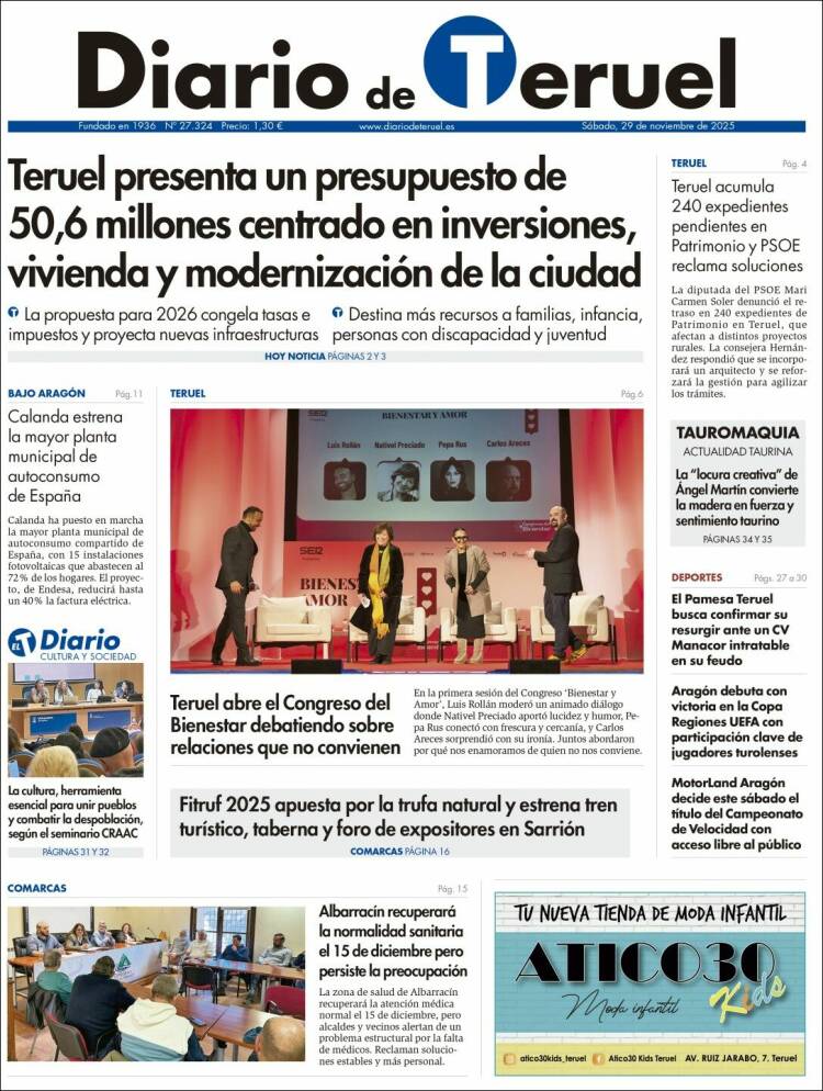 Portada de Diario de Teruel (Espa&ntilde;a)