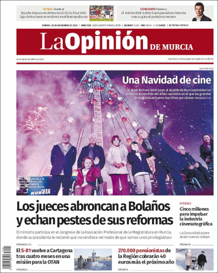 Portada de La Opinión de Murcia (Espa&ntilde;a)