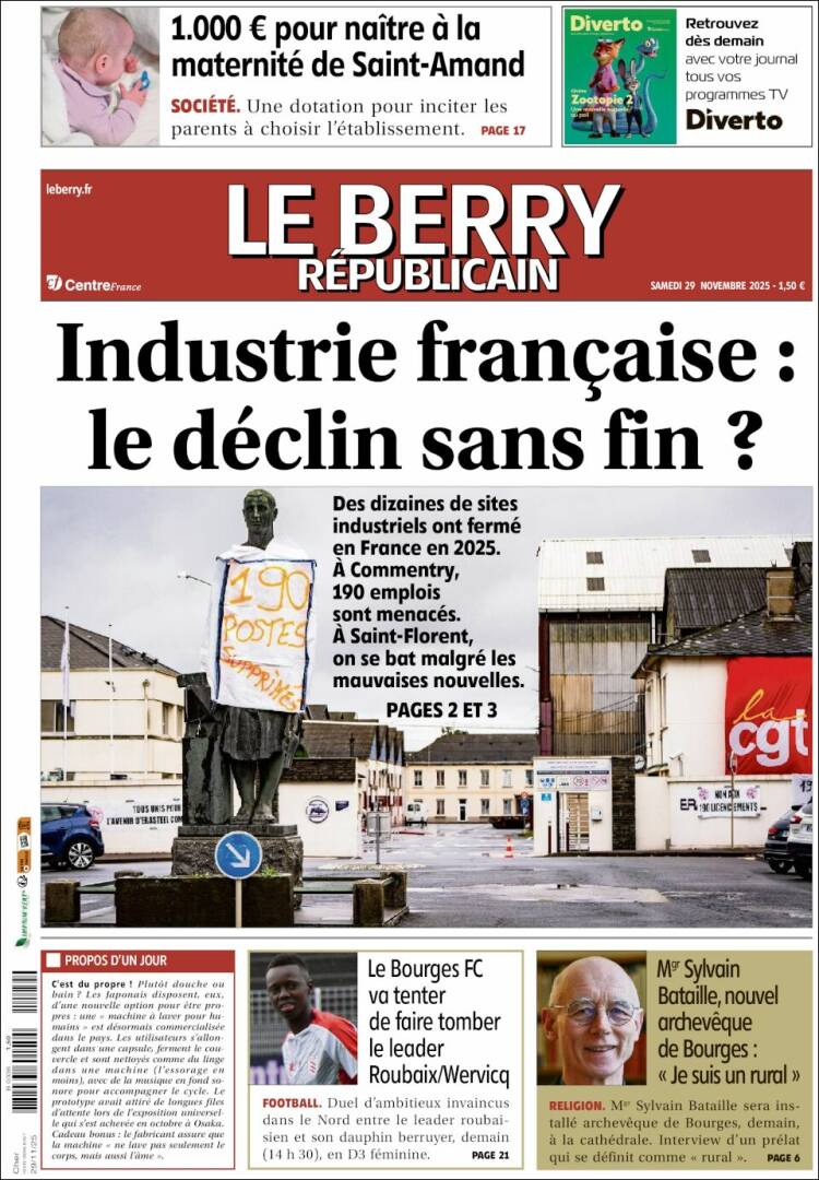 Portada de Berry Republicain (Francia)