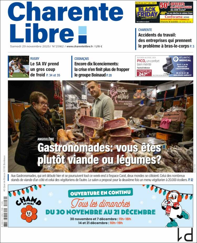 Portada de Charente Libre (Francia)