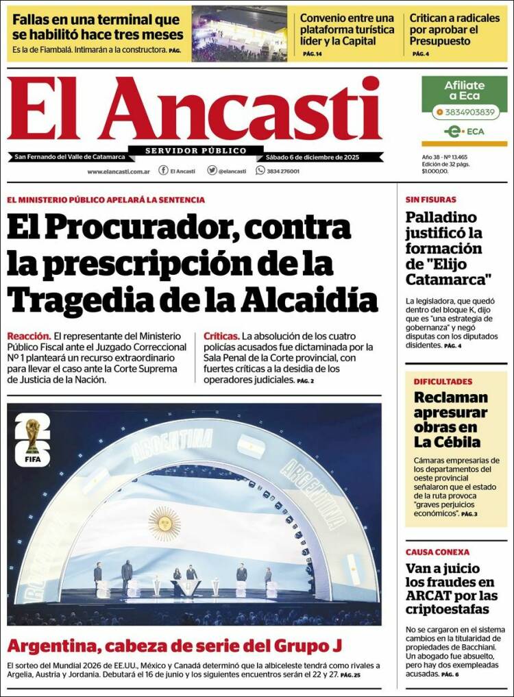 Portada de El Ancasti (Argentina)