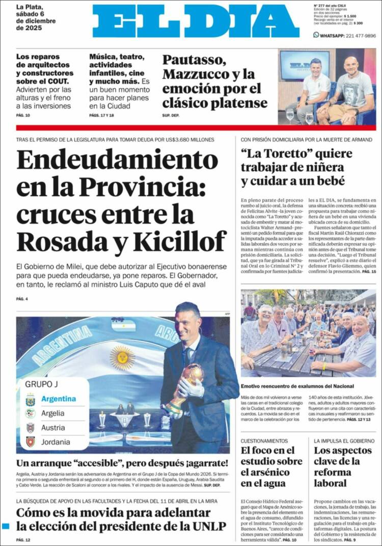 Portada de El Día de la Plata (Argentina)