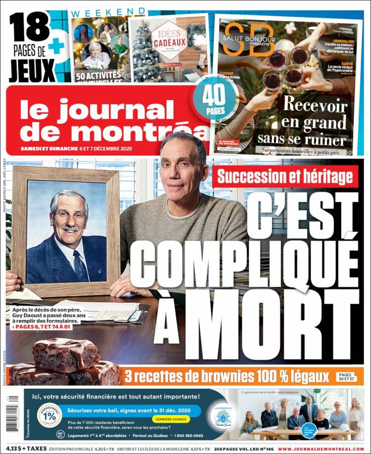 Portada de Le Journal de Montréal (Canad&aacute;)