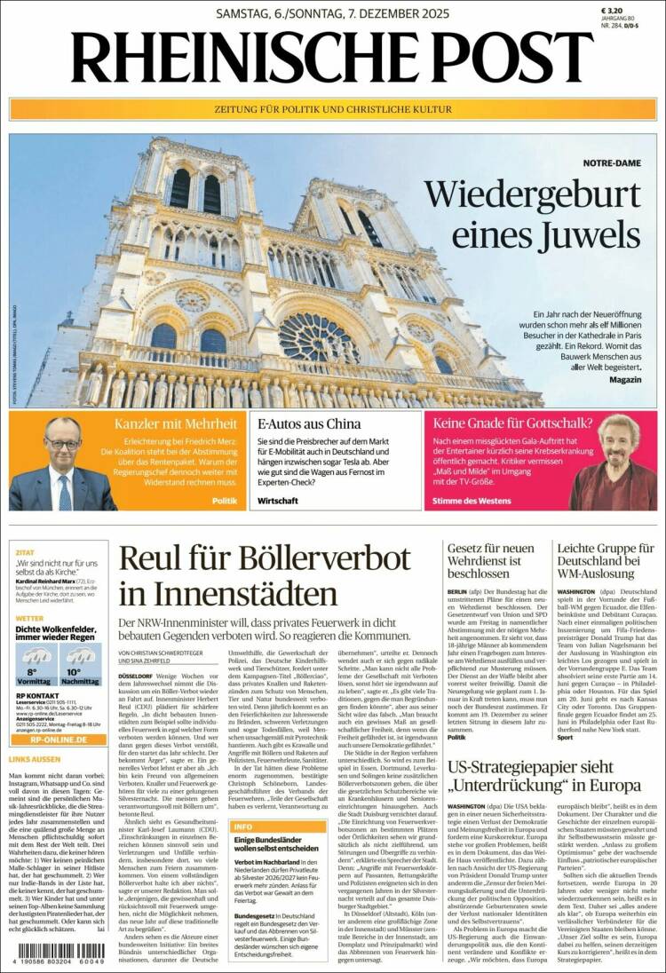 Portada de Rheinische Post (Alemania)