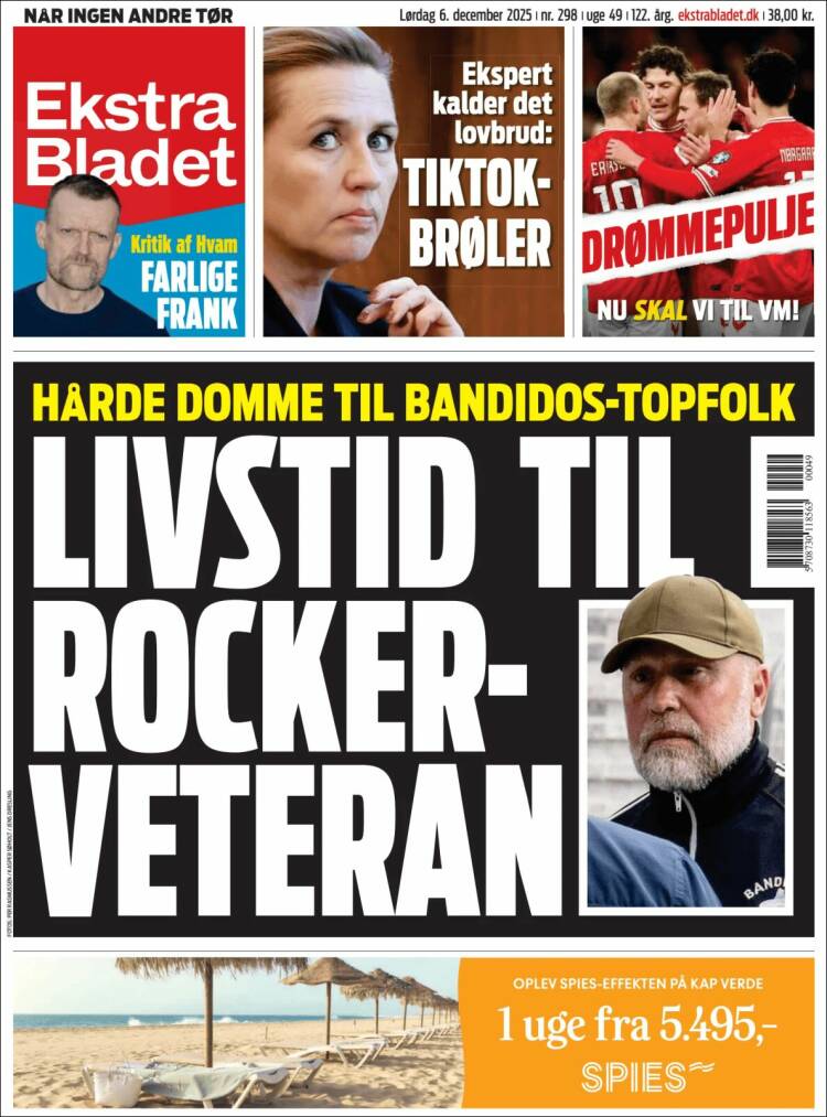 Portada de Ekstra Bladet (Dinamarca)