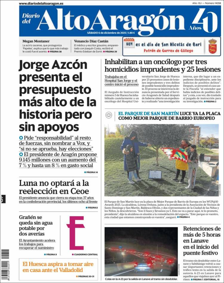 Portada de Diario del AltoAragón (Espa&ntilde;a)