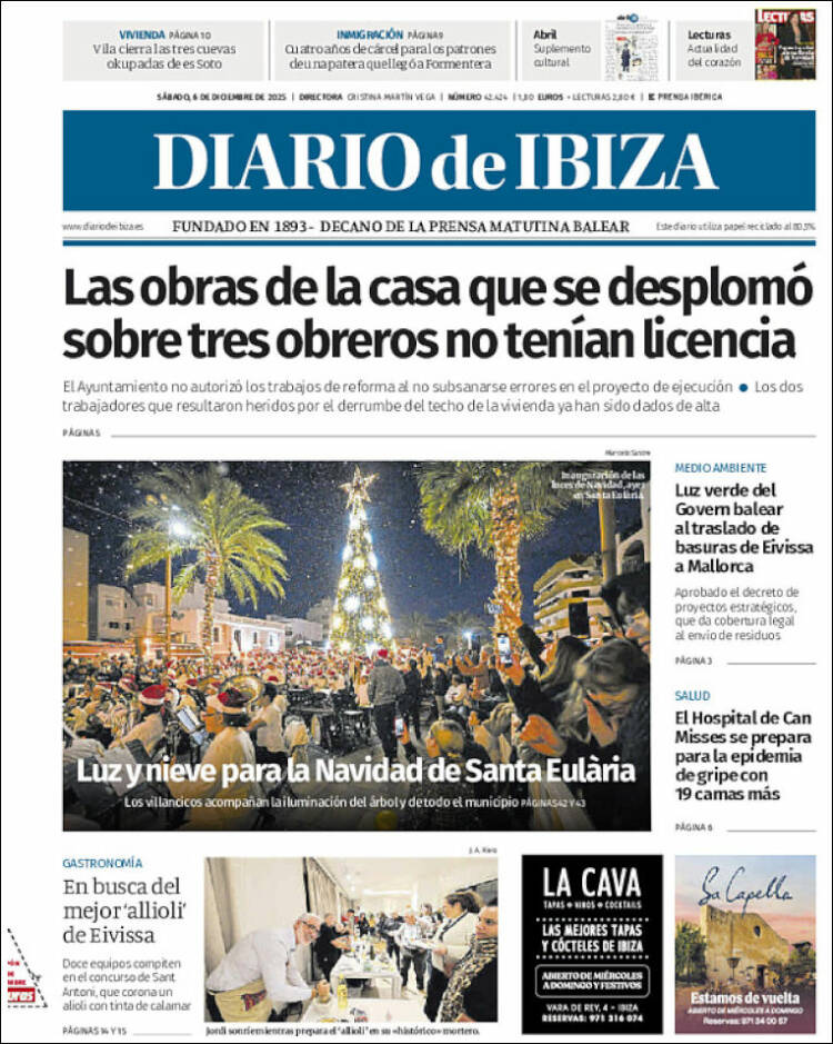 Portada de Diario de Ibiza (Espa&ntilde;a)