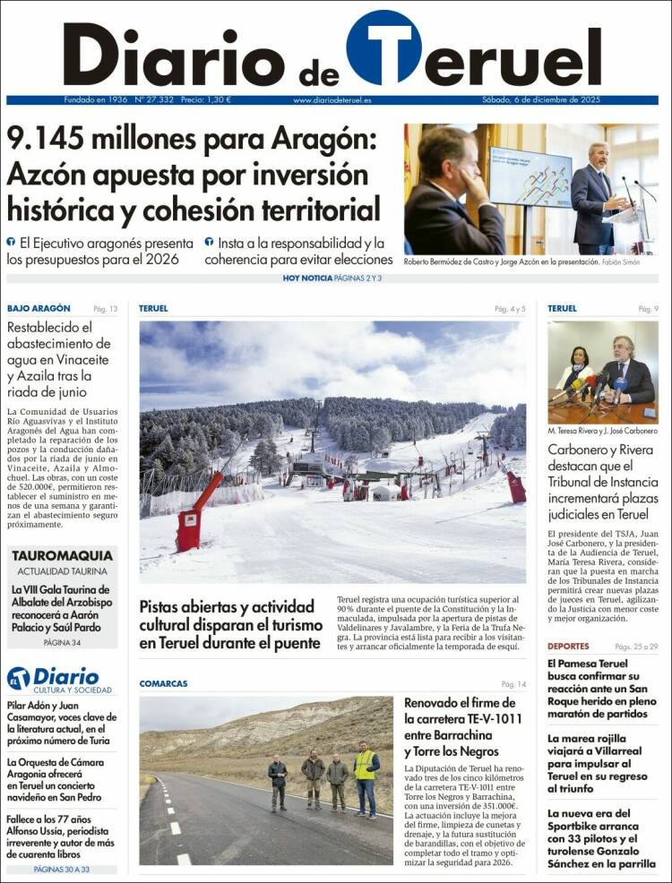 Portada de Diario de Teruel (Espa&ntilde;a)