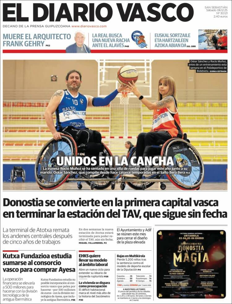 Portada de Diario Vasco (Espa&ntilde;a)