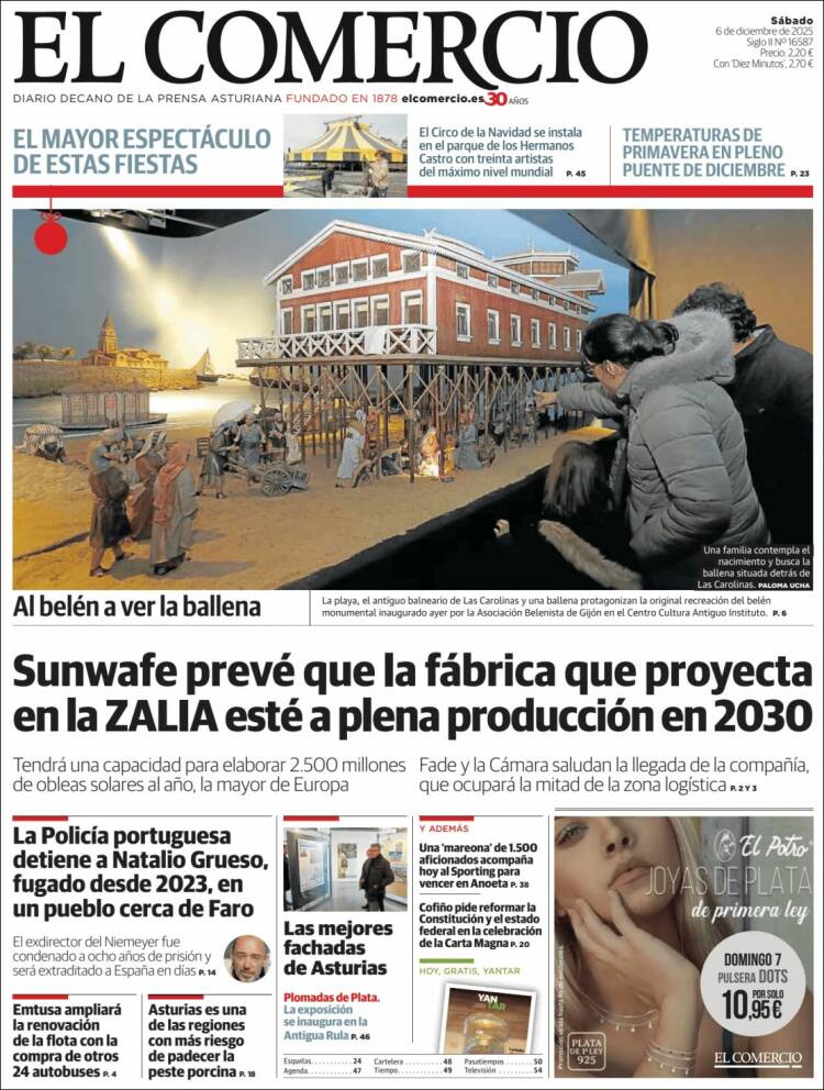 Portada de El Comercio - Gijón (Espa&ntilde;a)