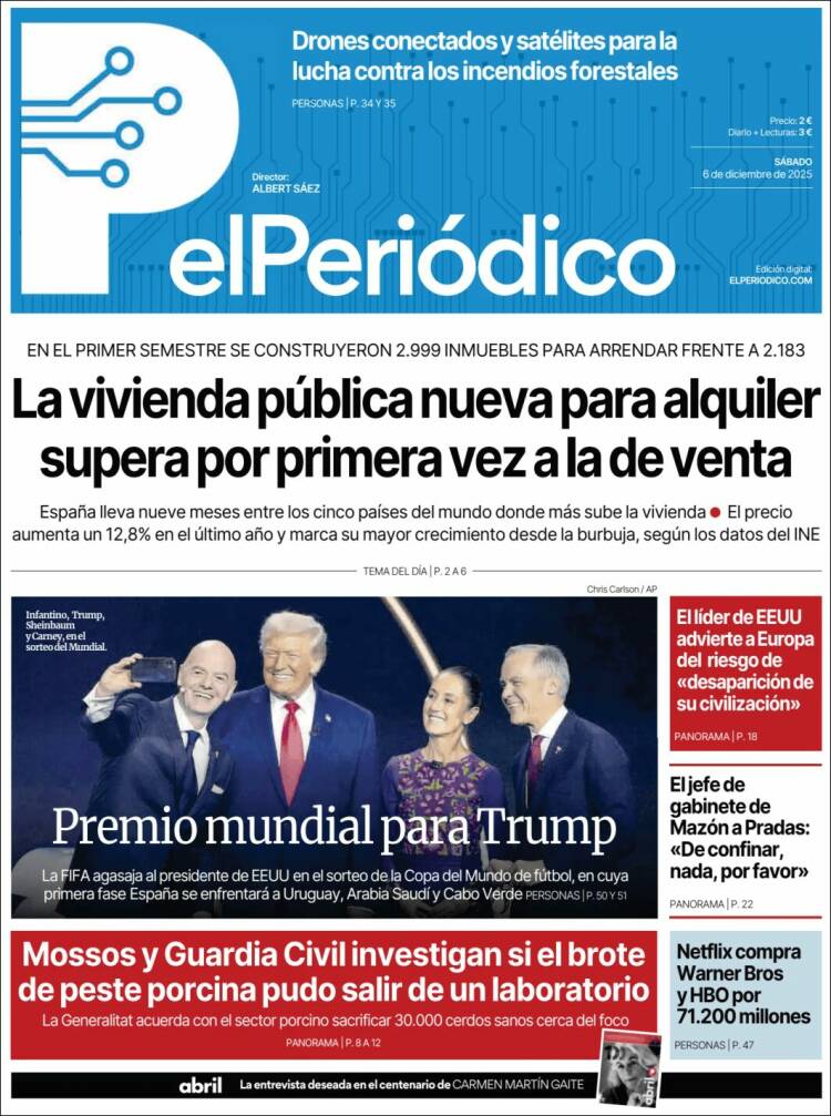 Portada de El Periódico (Espa&ntilde;a)