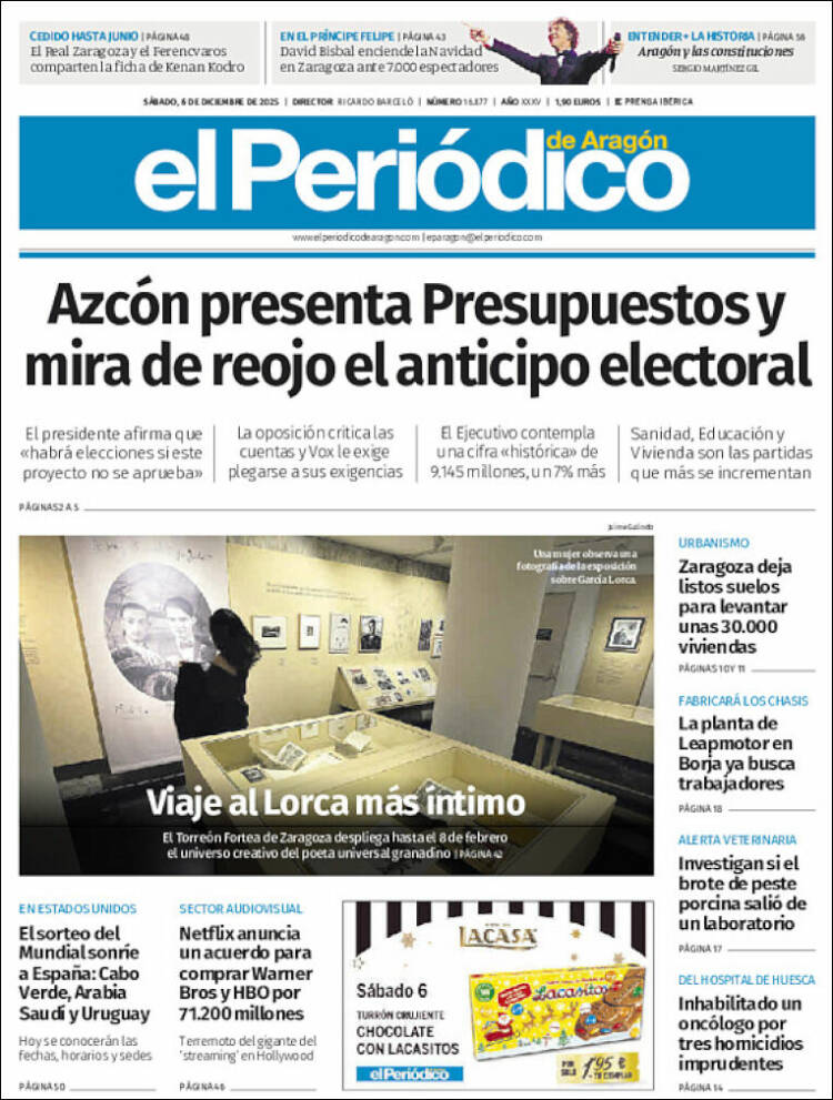 Portada de El Periódico de Aragón (Espa&ntilde;a)