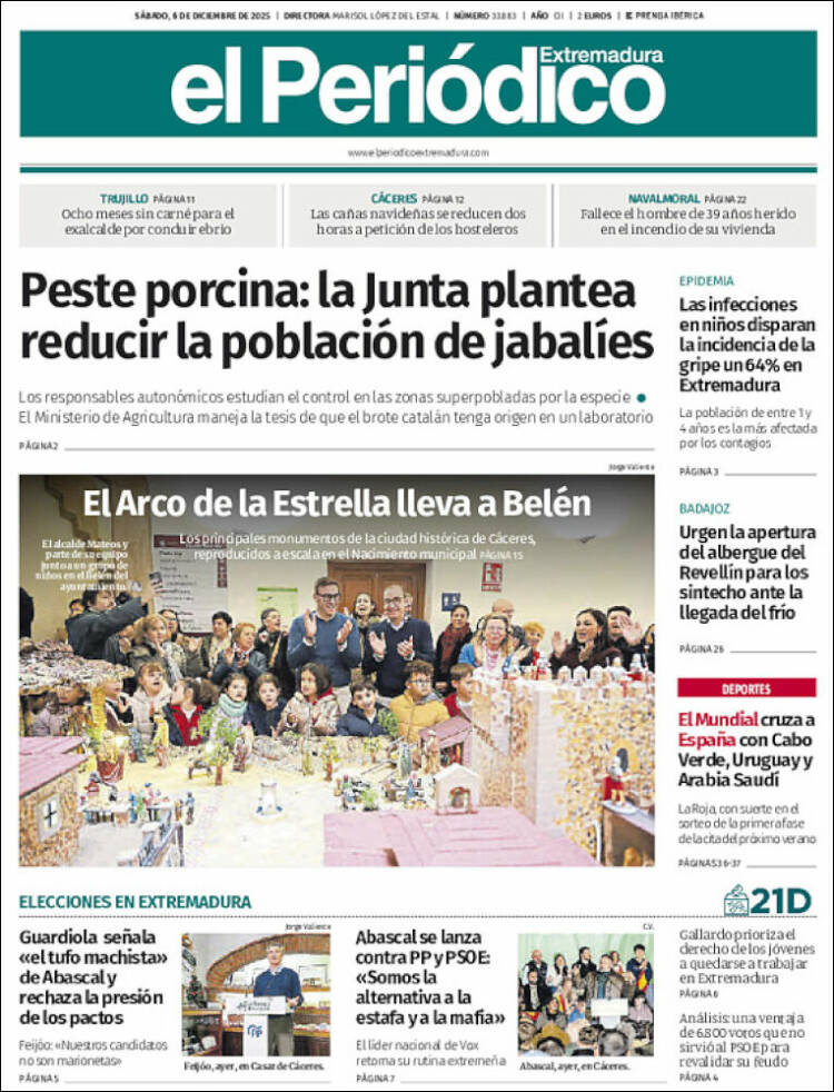 Portada de El Periódico de Extremadura (Espa&ntilde;a)
