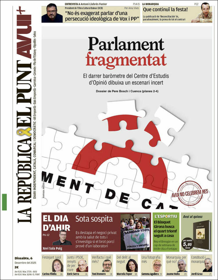 Portada de El Punt Avui - Girona (Espa&ntilde;a)