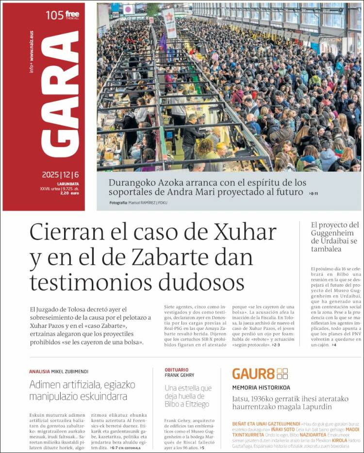 Portada de Gara (Espa&ntilde;a)