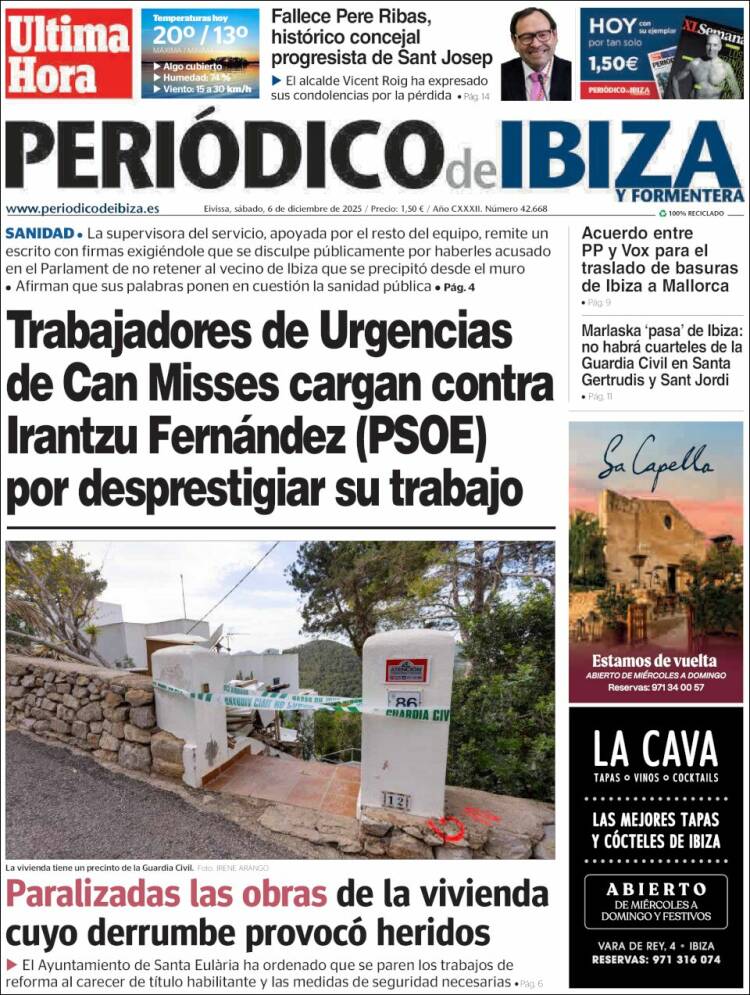 Portada de Periódico de Ibiza (Espa&ntilde;a)