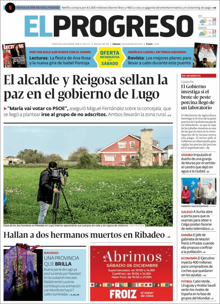Portada de El Progreso (Espa&ntilde;a)