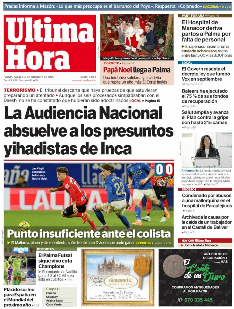 Portada de Última Hora (Espa&ntilde;a)