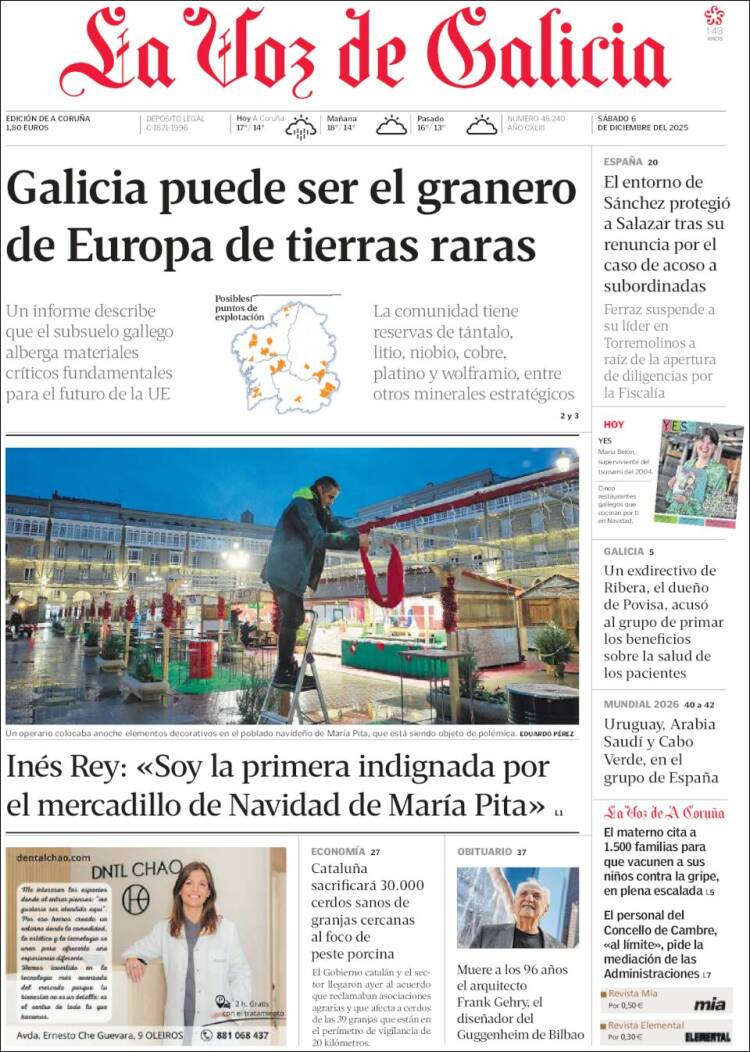Portada de La Voz de Galicia (Espa&ntilde;a)