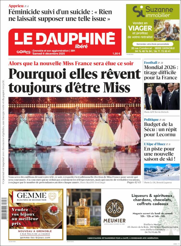 Portada de Le Dauphiné Libéré (Francia)